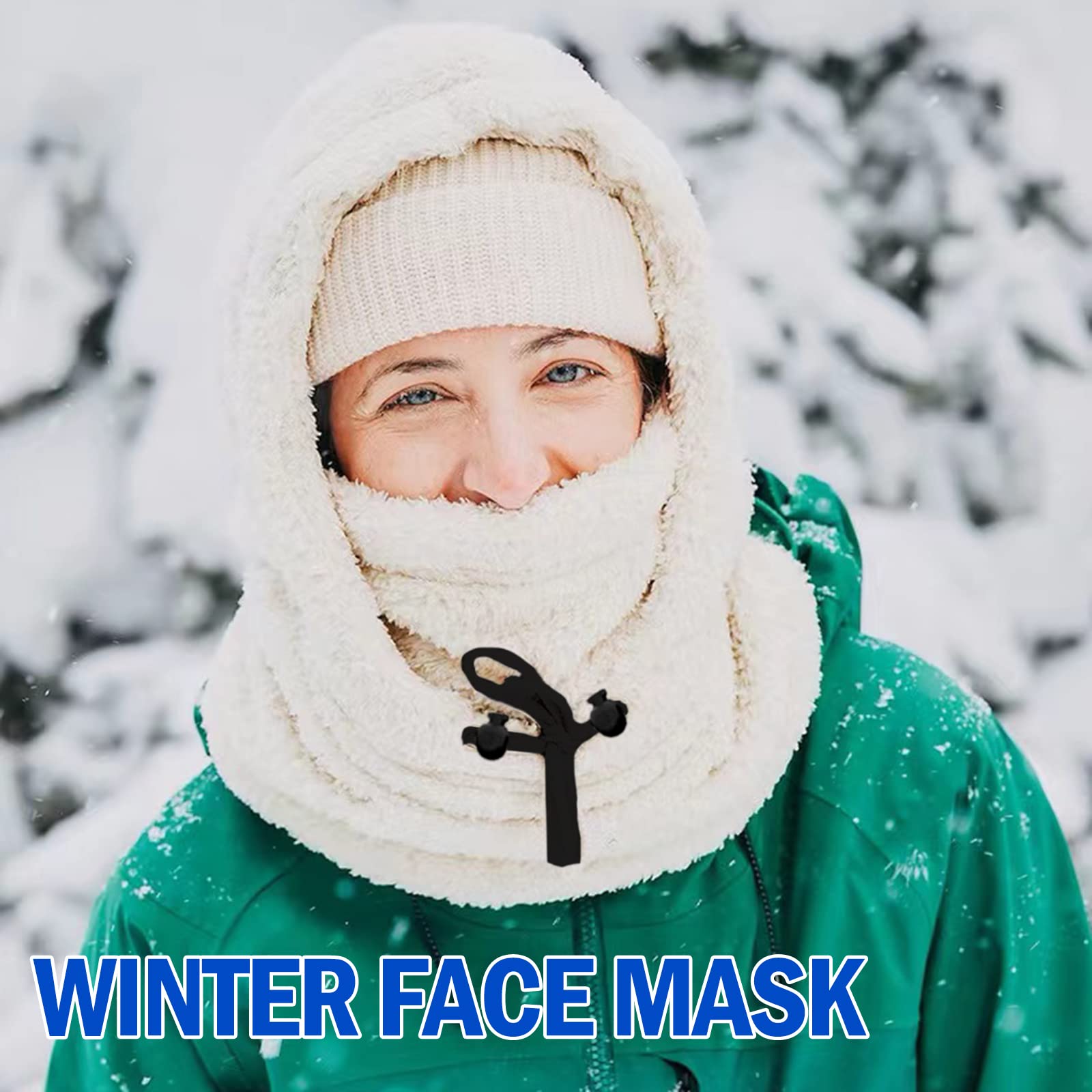 Cagoule de ski coupe-vent d'hiver pour femme/homme, capuche chaude réglable, bonnet, écharpe