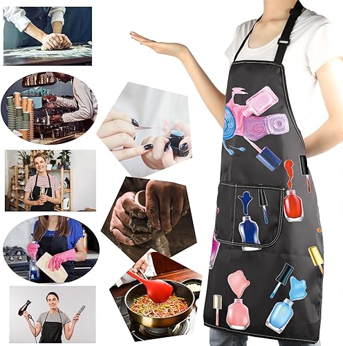 Miniatura 6 de MBMSO Nail Tech - Delantal de manicurista, regalo de cosmetología para técnico de uñas, artistas de uñas, técnicos de uñas, añade esmalte a la vida