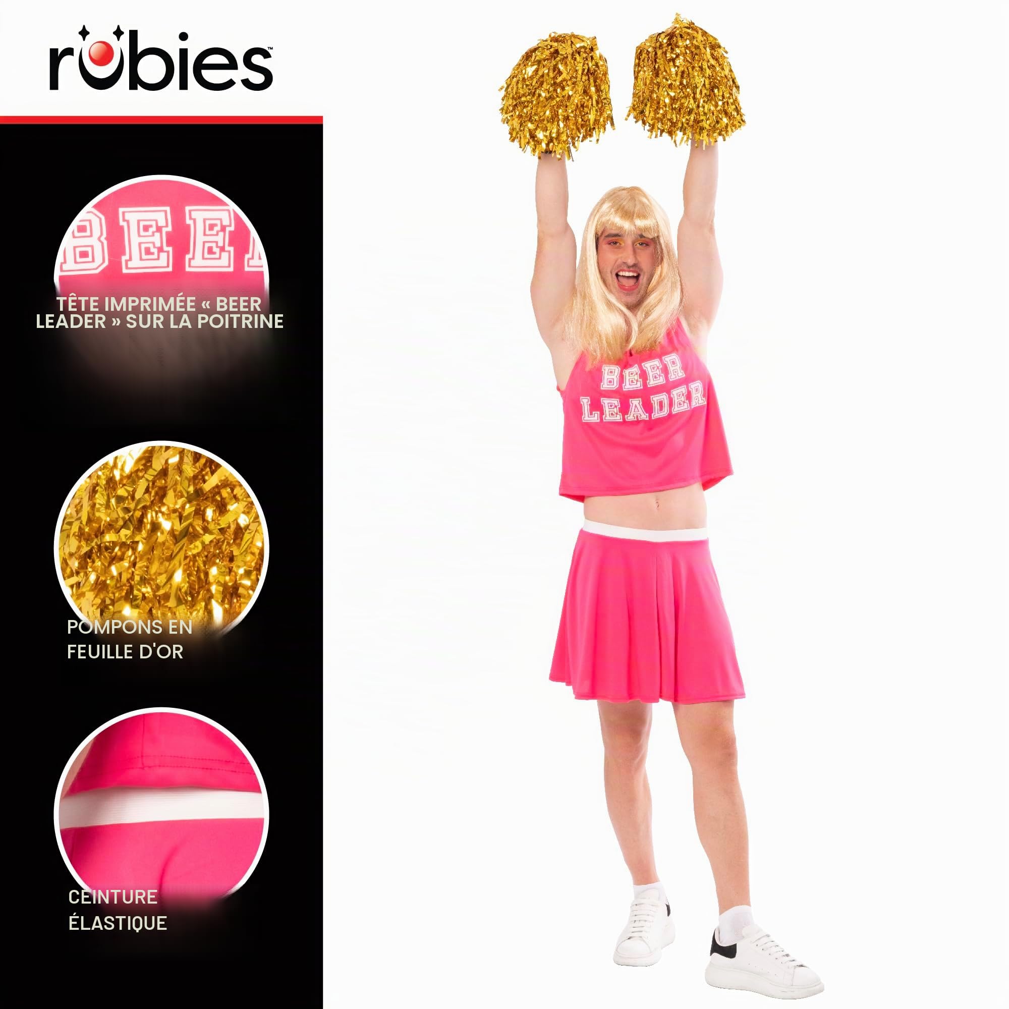 Rubies Beerleader Man Costume officiel Rubies pour enterrement de vie de garçon, carnaval, fêtes et anniversaires