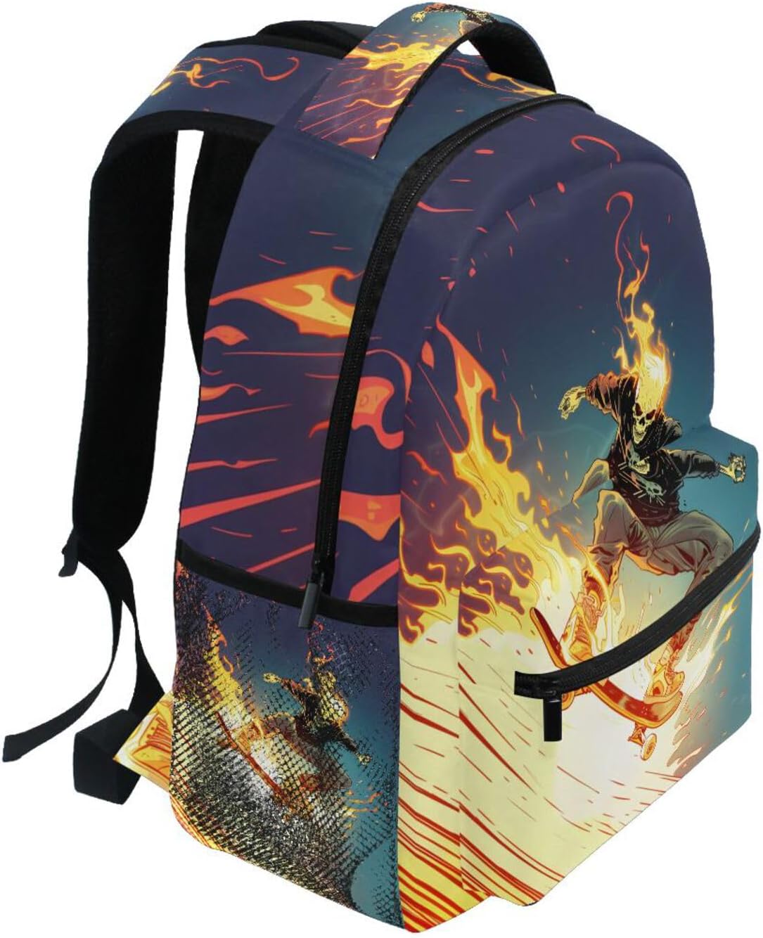 JIPONI Ghost Rider Backpack For Girls Boys, Student School Bag Bookbag Travel Laptop Backpack Purse Daypack image 2