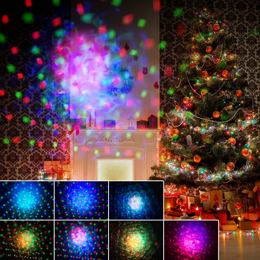 Party Disco Strobe Ocean Star Projector Dj Dance Light Sound Activated with Remote Control Stage Rave for Parties Bar Birthday Wedding KTV Christmas Halloween Dancing Décor.