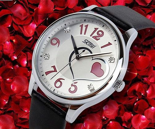 Miniatura 2 de IJAHWRS Reloj analógico para mujer, reloj de pulsera de cuarzo para mujer, correa de cuero, cara grande, divertido y lindo reloj con forma de