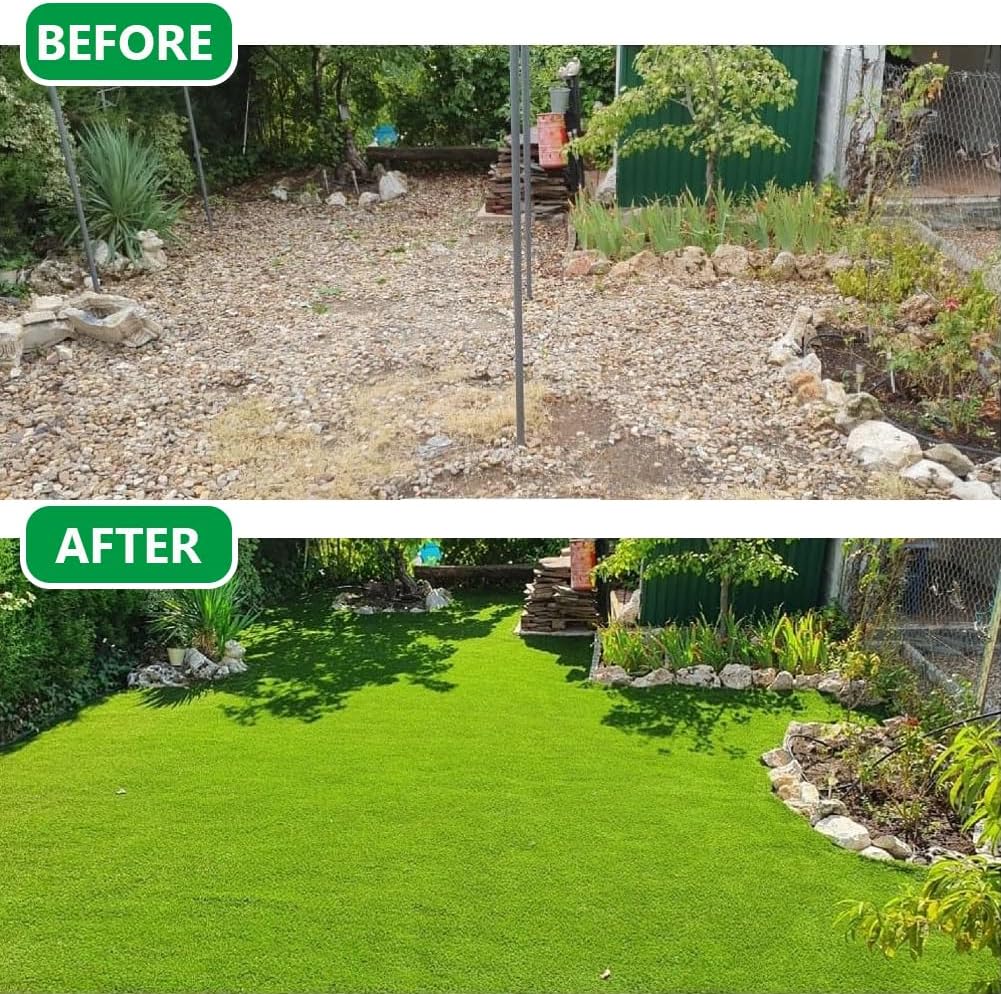 GL Ultrathick Artificial Grass Turf 4x7FT, 1.77 Inch Realistic Astroturf Fake Grass Carpet Indoor Outdoor Use for Pets, Patio, Balcony, Deck,Dog Training with Drainage