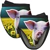 Rape Flower Pig Print Mini Silicone Oven Mitts Heat and Slip Resistant Mittens for Cooking Baking