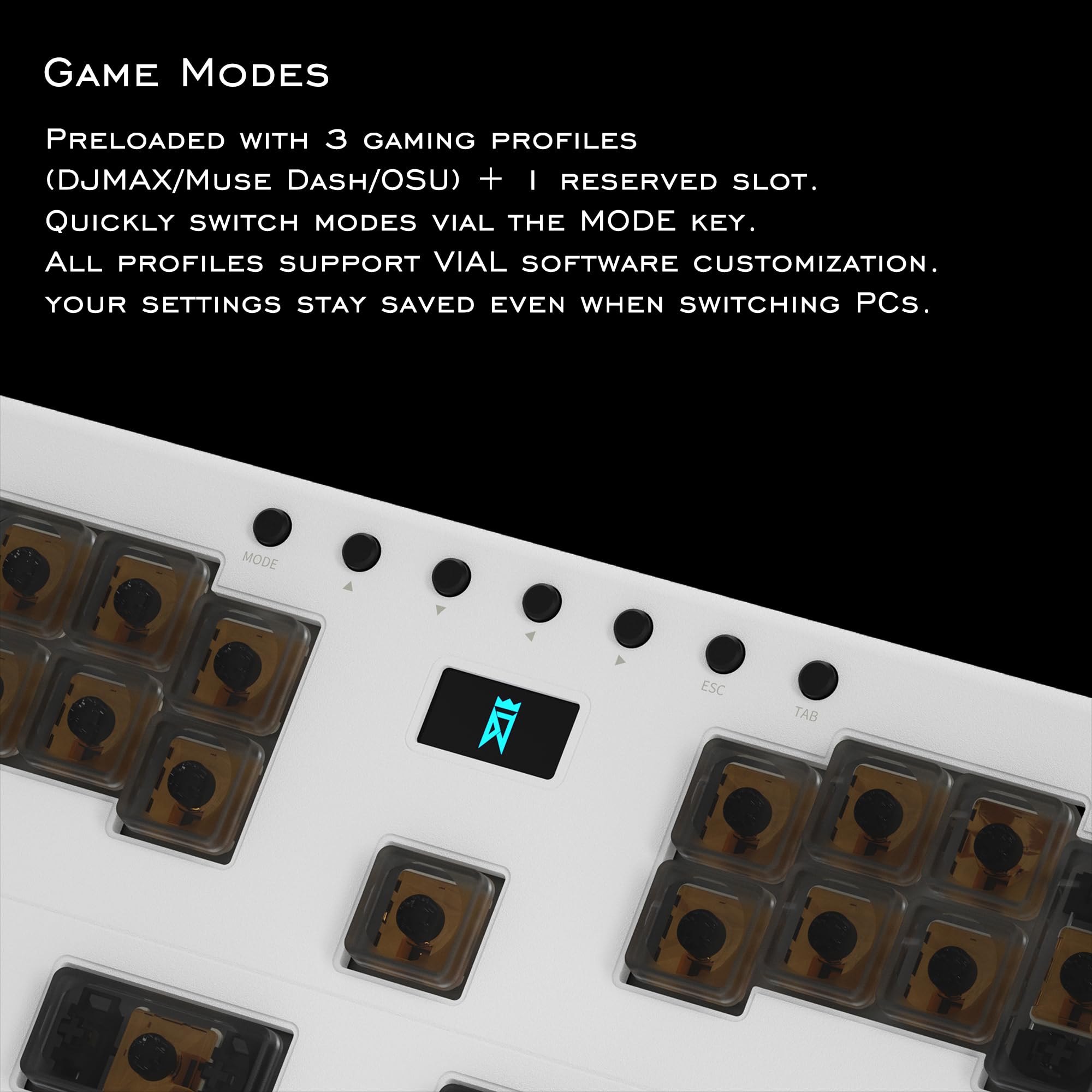 Clavier mécanique personnalisable pour jeux de musique et de rythme (noir)