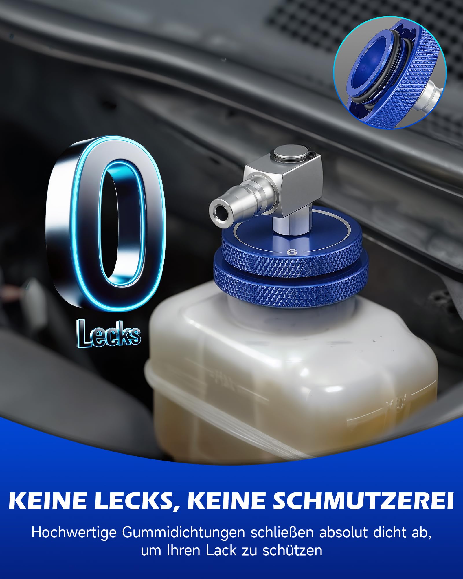Orion Motor Tech 23-TLG. Bremsenentlüftungsgerät Adapter-Set, Bremsenentlüfter Set aus Aluminium mit Schnellkupplung, kompatibel mit Mercedes-Benz BMW Audi Tesla Ford