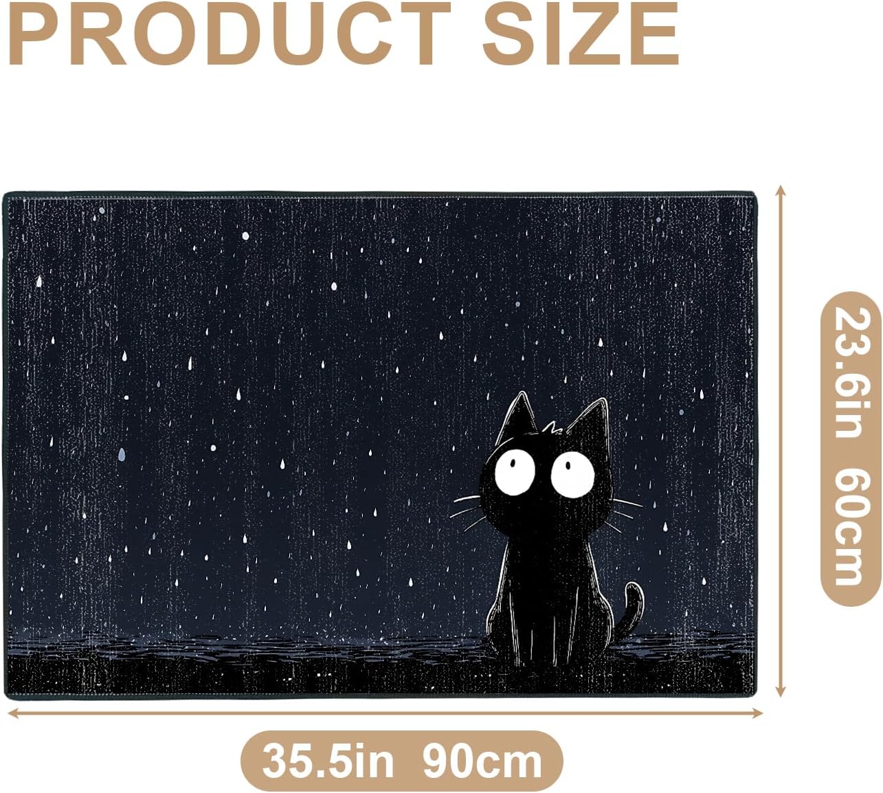 Cat Area Rug 2x3 ft Entry Rug Washable Boho Rugs Non Slip Low Pile Floral Door Mat Small Carpet for Bedroom, Bedside, Kids Room, Office, Dining Room