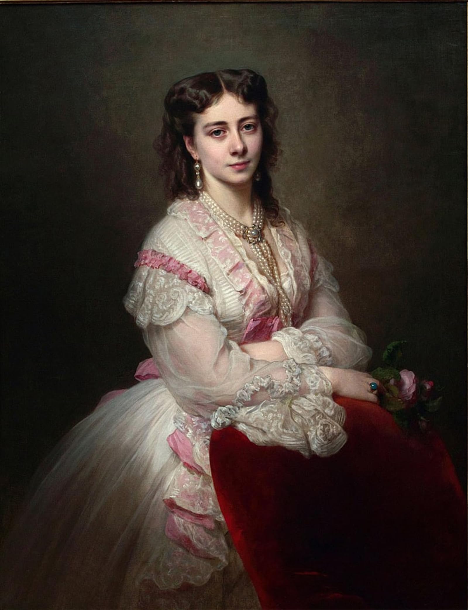 POSTERIIk Famous Modern Artwork Art Mural Portrait of Countess Maria BranickaGeb. Princess Sapieha by Xaver Winterhalter Oil Paintings Pictures for Home Decor 60x90cm