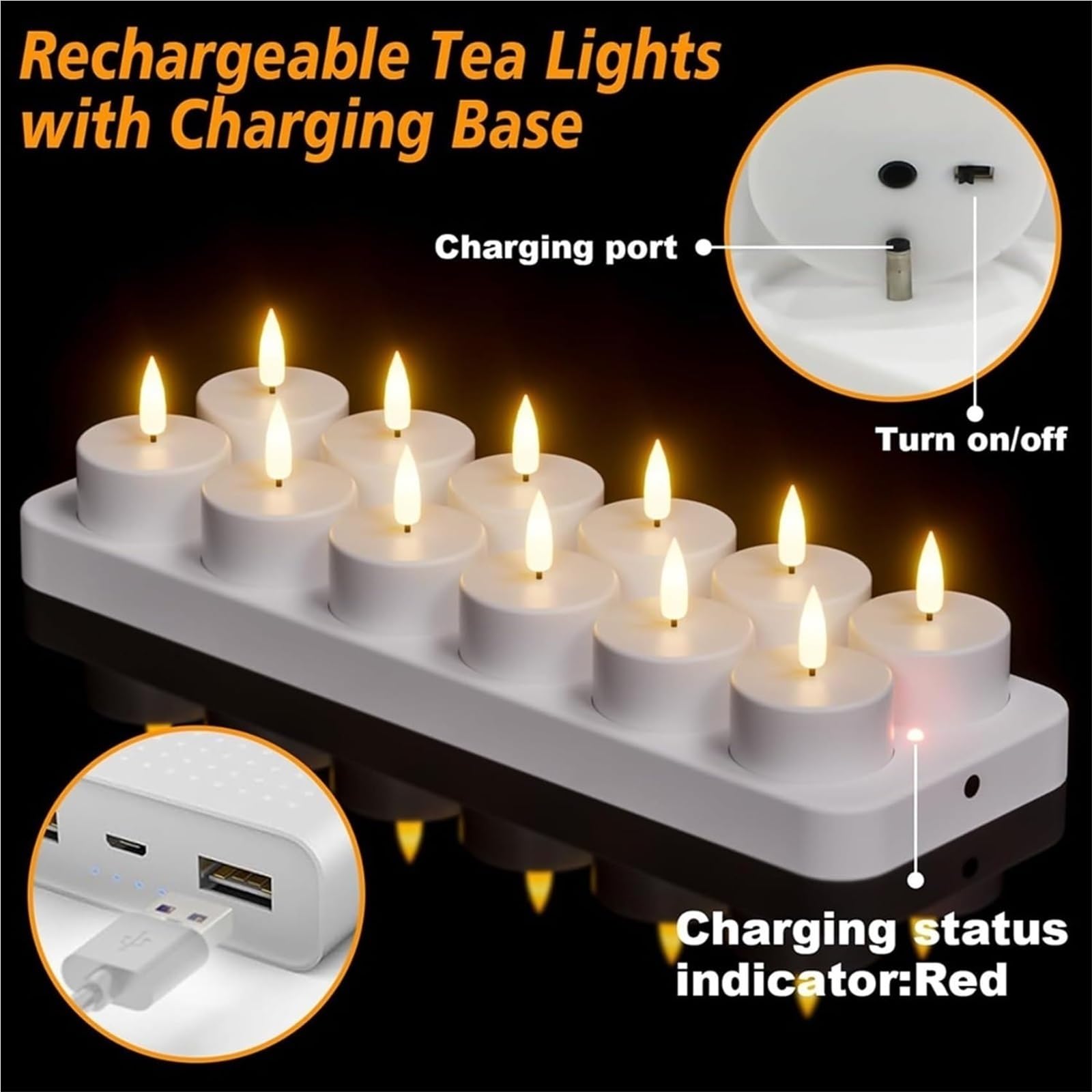 12 lumini ricaricabili con base di ricarica e timer remoto, oltre 100 ore, luci LED elettriche per votive, centrotavola, decorazioni da tavolo, matrimoni, anniversari, Halloween, Natale