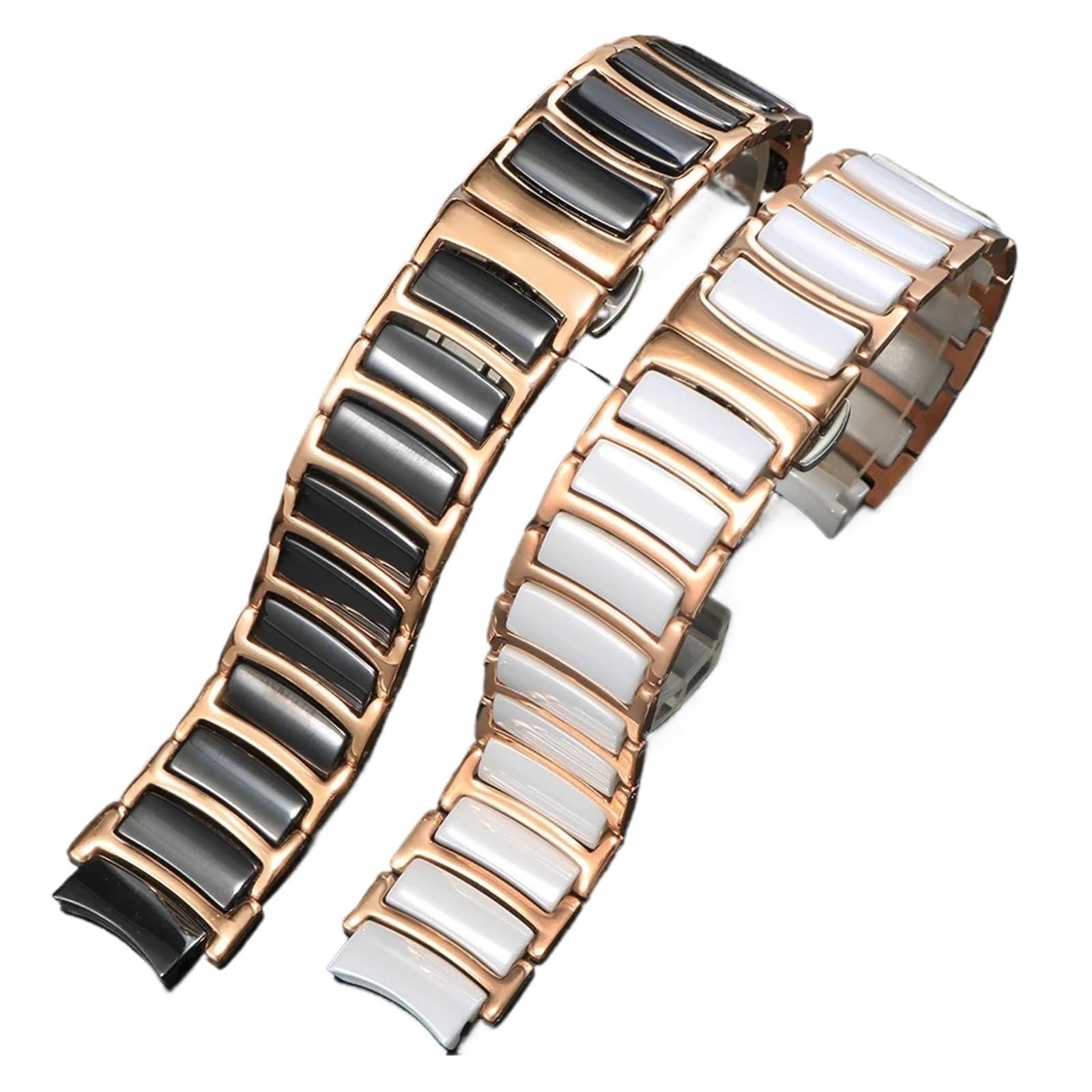 Uhrenarmband， Keramik In Edelstahl Armband Uhr Strap Mann Mode Armbanduhren Band for Uhren Band
