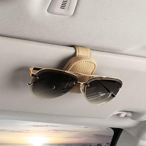 Miniatura 6 de Fekey&JF Soporte magnético de cuero para lentes de sol para automóvil, clip de soporte para anteojos con absorción magnética para visera solar de