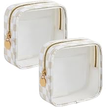 Yarnic Clear Makeup Bag for Purse, Mini Cosmetic Pouch, Small Clear Travel Organizer Case for Women, 2 Pack