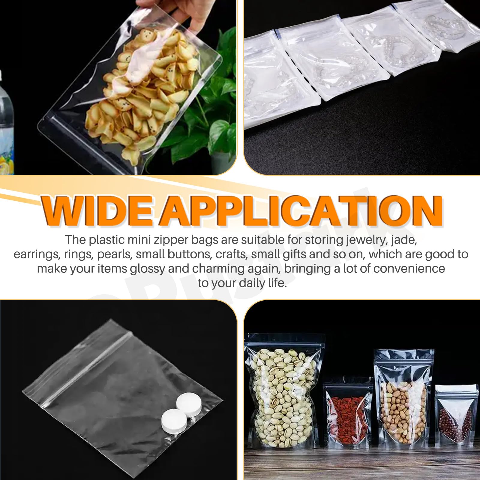 Autoadesivo Chiudibile Imballaggio Film Cellophane Polipropilene Chiusura Adesiva Sacchetto Cellophane Autoadesivo Trasparente Cellophane Borse (4 misure)