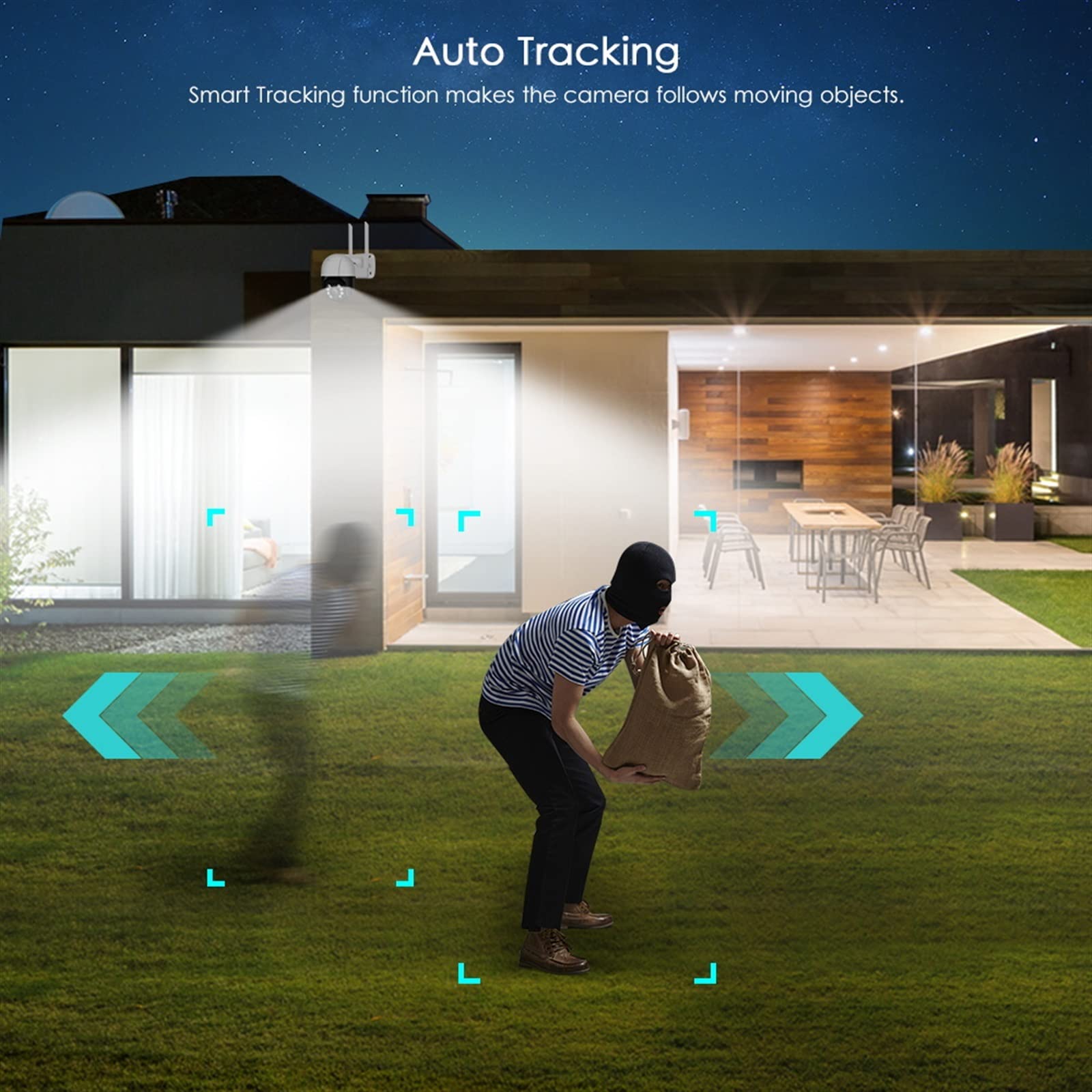 cámara de seguridad gran angular, Cámara IP Wifi 4K de 8MP for exteriores, videovigilancia inalámbrica H.265 de 5MP, HD 1080P, detección humana Ai, seguimiento automático, cámara de seguridad CCTV con