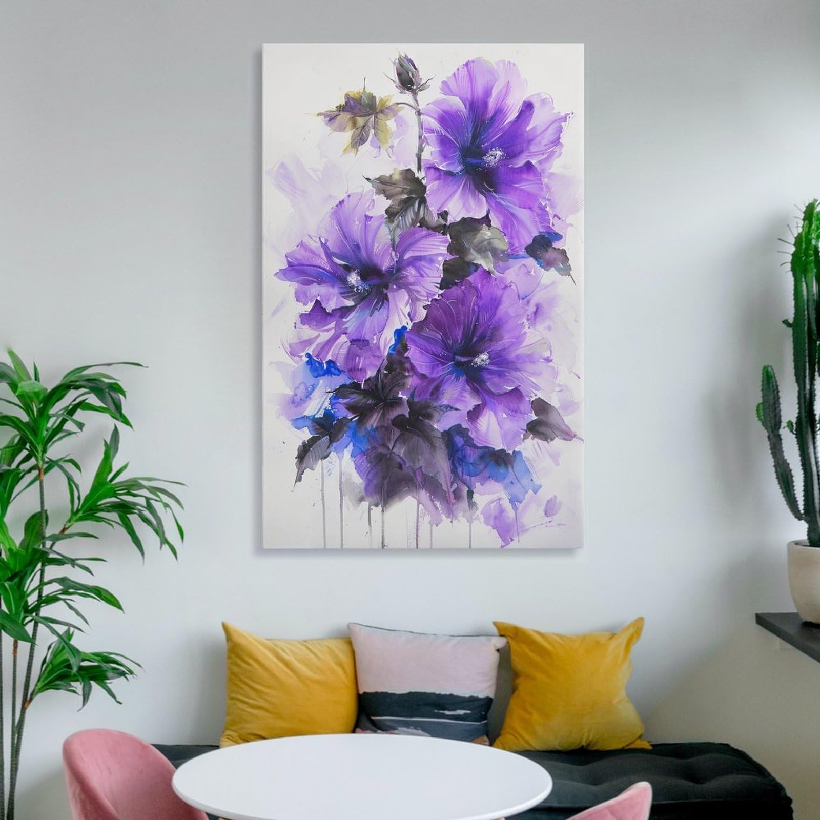 Amazon.co.jp: 絵画 美しい咲く花の水彩画インテリア 絵画 魅力的な花