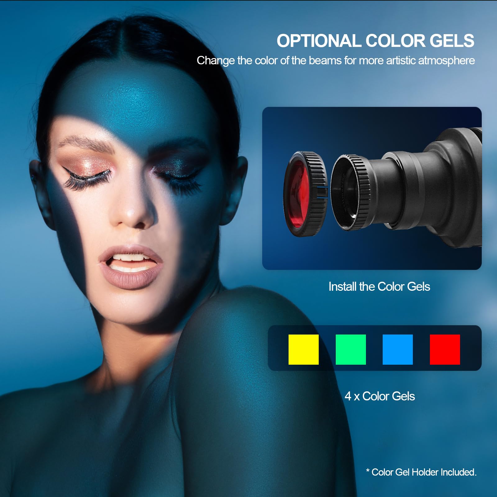 WELLMAKING S80LED Bowens Mount Snoot ottico per luci LED: 90% di uscita più luminosa, obiettivo di messa a fuoco regolabile a 38°, immagini ultra nitide per fotografia/video in studio, controllo