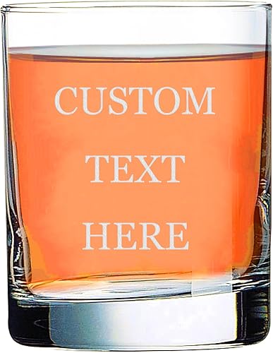 Vaso de whisky personalizado para añadir su texto personalizado, Bourbon 10.5 oz, grabado con láser, taza de cóctel transparente grabada