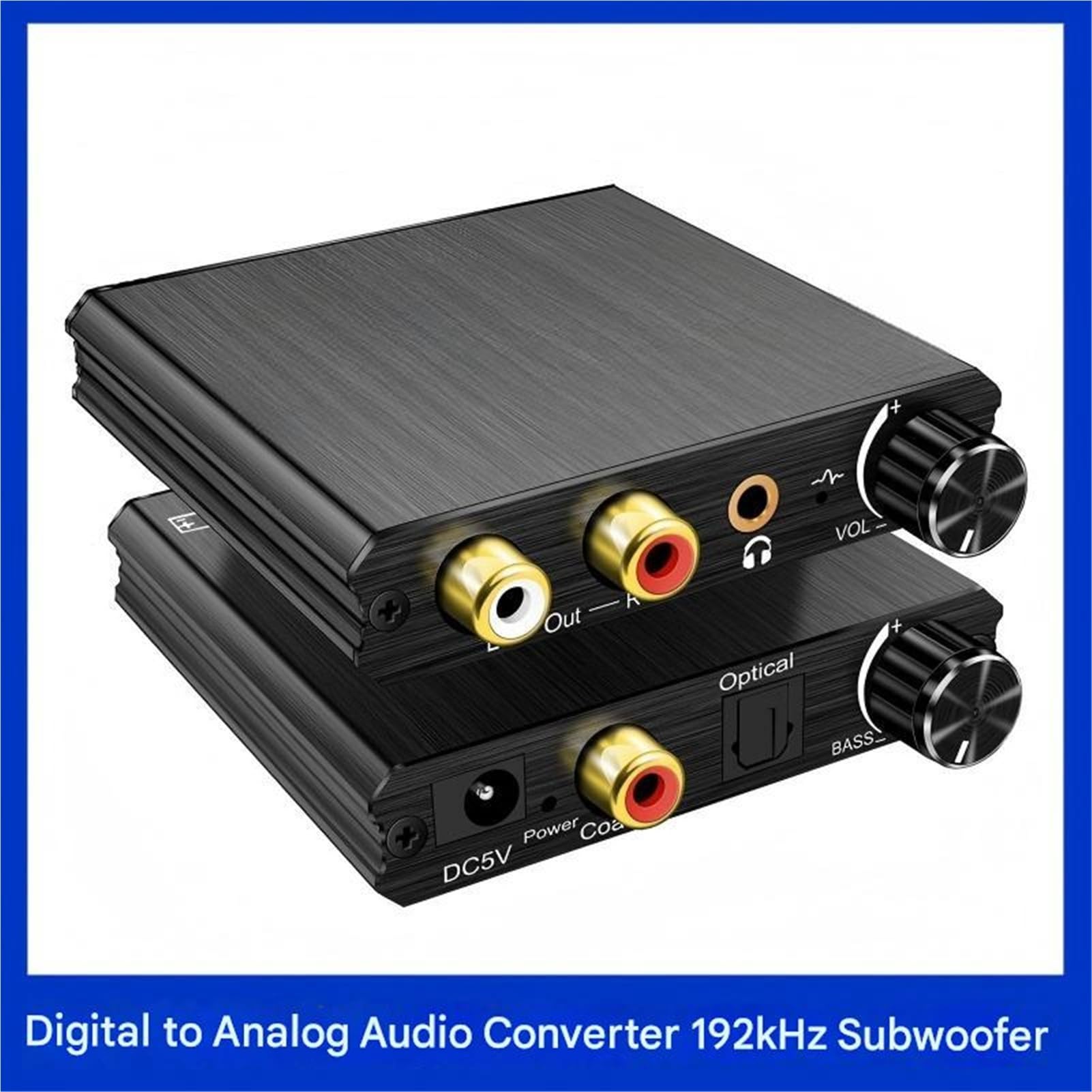 Convertisseur numérique-analogique Fibre Optique/coaxial 192kHz