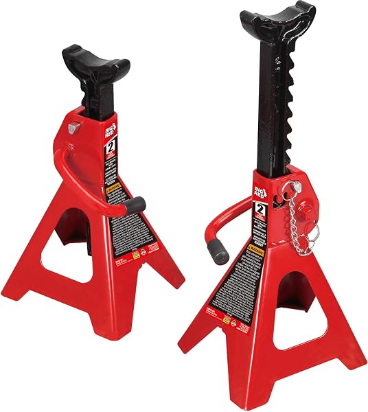 BIG RED T42002A Torin Steel Jack Stands 2 Ton Red
