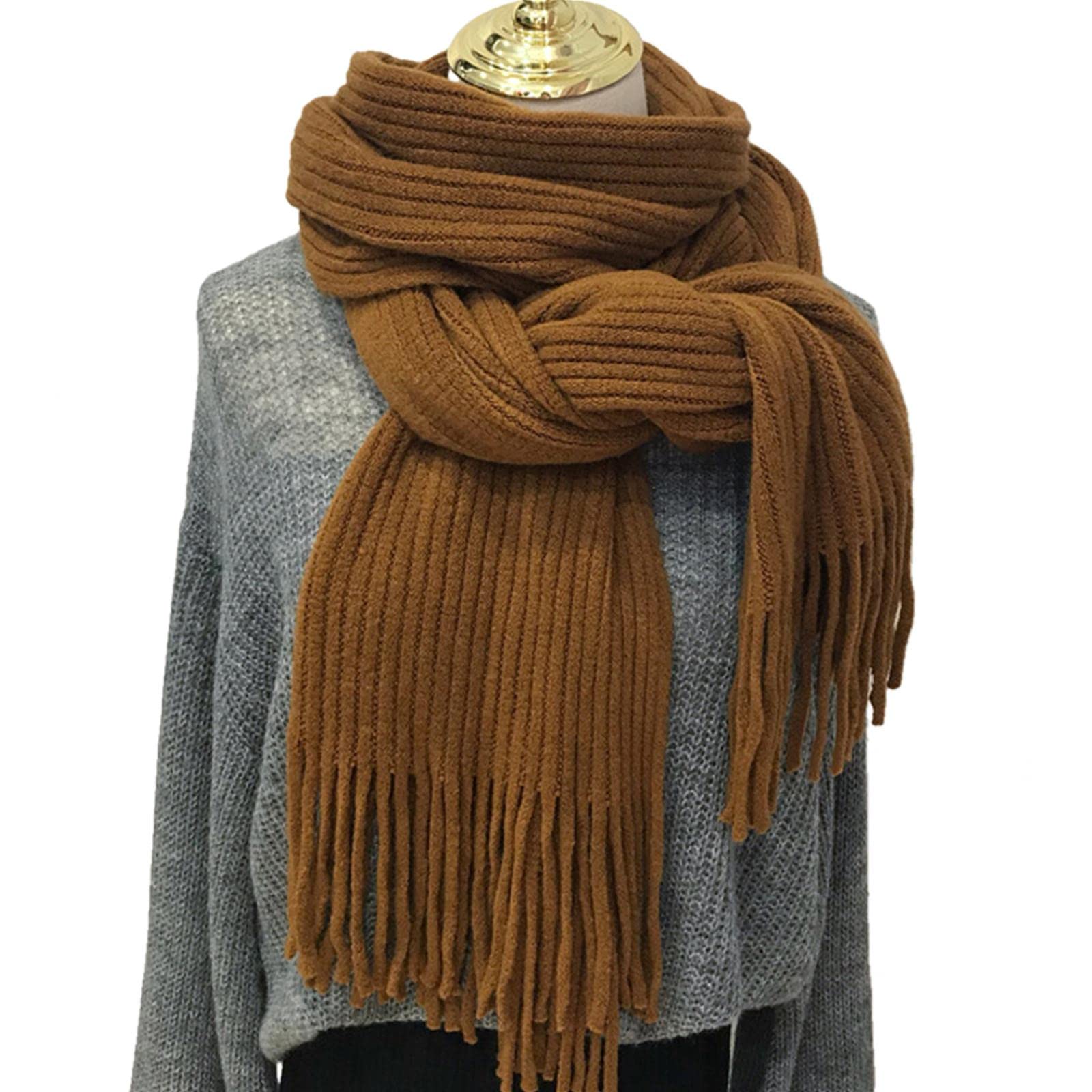 UKKO Sciarpa Autunno Inverno Caldo Sciarpa Donna Scialle Nappa A Maglia Scialle A Maglia