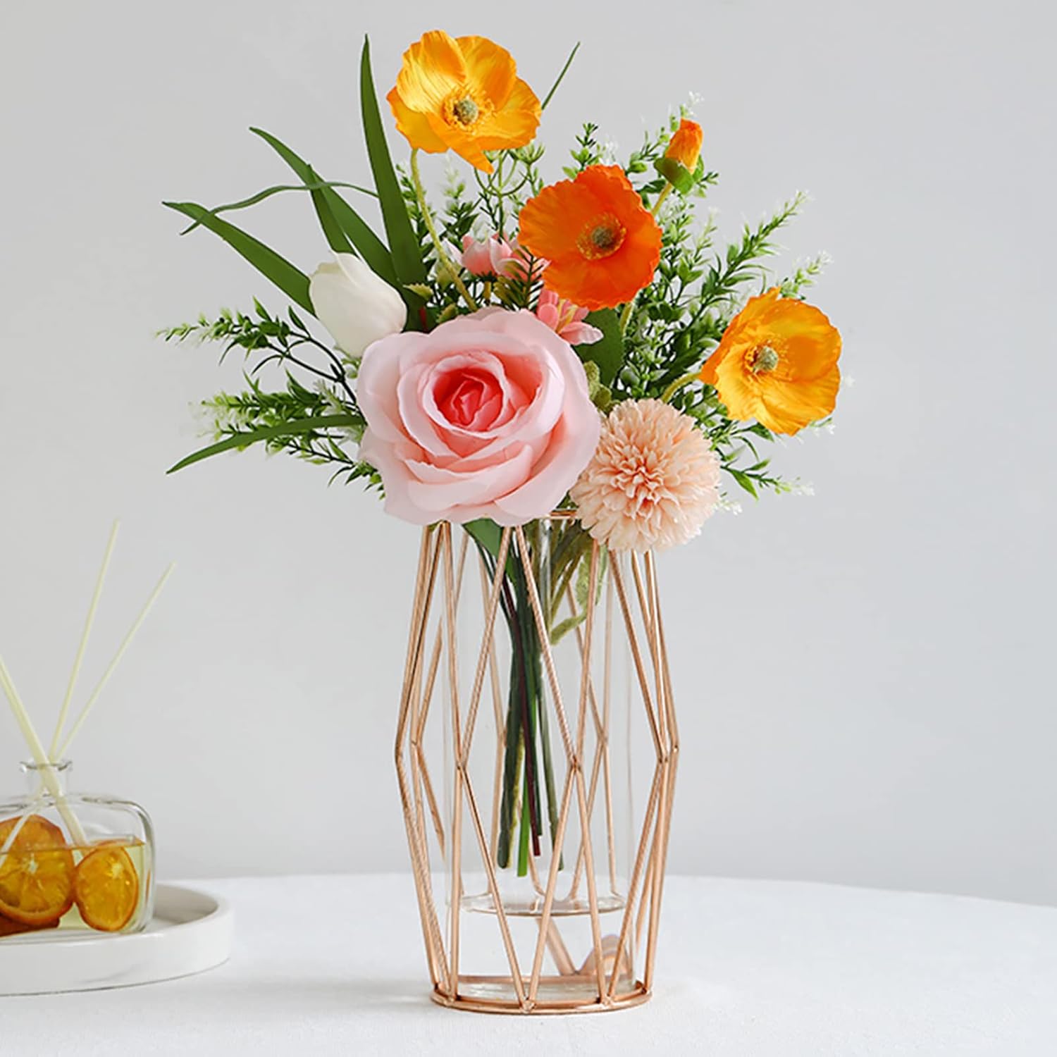 fiori in vetro con stelo lungo