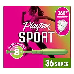 Playtex Sport Tampons Super Absorbency Fragrance-Free - 36ct Super Tampons for Women Feminine Care Playtex Tampon with 360
