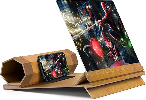 Lupa de pantalla de 18 pulgadas para smartphone, ampliadores de pantalla con lupa 3D para teléfonos móviles para películas, videos y juegos, soporte