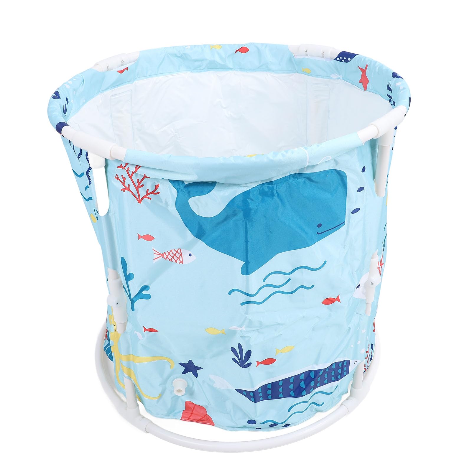 Vasca idromassaggio portatile pieghevole per bambini adulti, vasca da bagno in PVC e durevole con barile fredde per piccoli spazi (blu)
