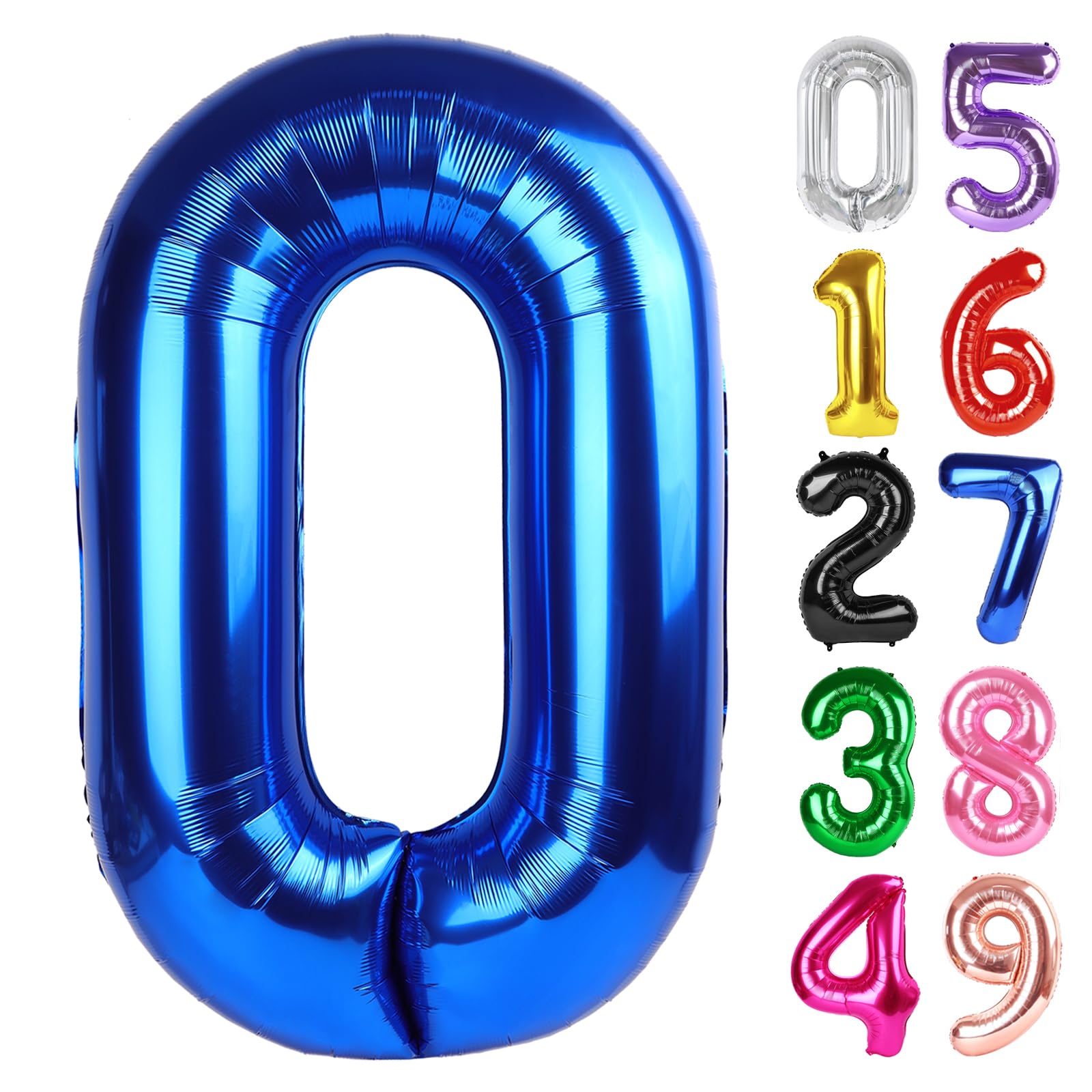 Navy Blue Number 0 Balloon 40 Inch, 0th Birthday Decorations Men Women