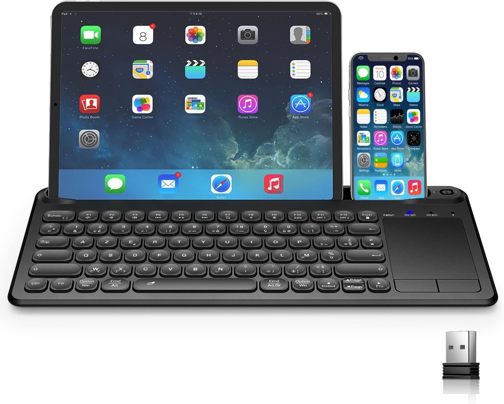 Clavier Bluetooth Pliable Avec Pavé Tactile (connexion Bluetooth
