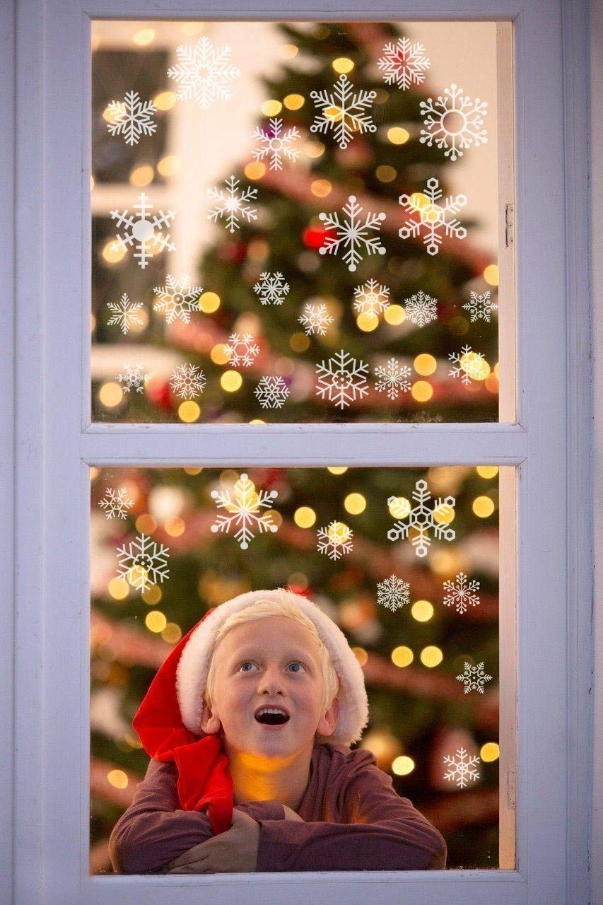 Amazon.co.jp: LOKIPA クリスマス 飾り 静電ステッカー 剥がせる 汚れ