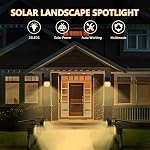 Éclairage solaire extérieur,Éclairagesolaire extérieur 23 LED 3 Modes d'éclairage Pleins feux solaires allumés et éteints, IP67 Étanche pour jardin, jardin et paysage extérieur 4 Pack (blanc chaud)