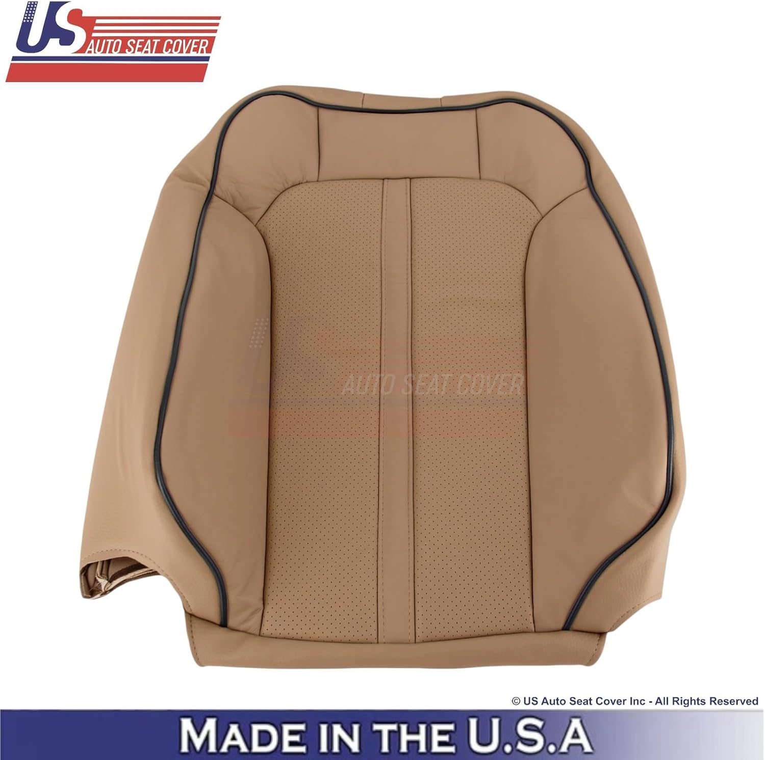 2012-2015 fits Lincoln MKX Leather Perf Front Replacement Seat Covers Canyon (Placement on Vehicle:Driver and Passenger Bottom;)