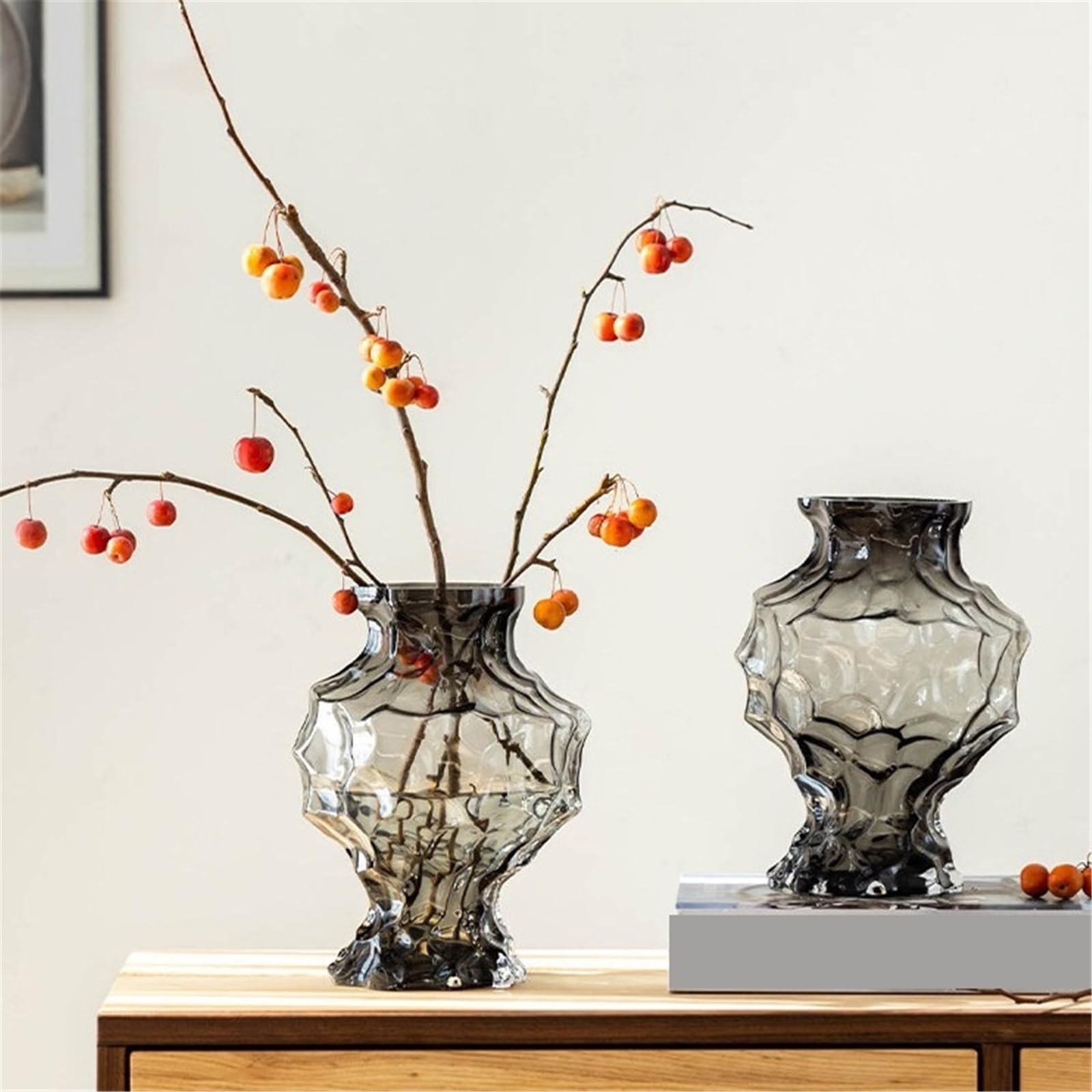 Vase créatif en Verre Transparent, Dispositif d'arrangement de Fleurs Décoration d'intérieur