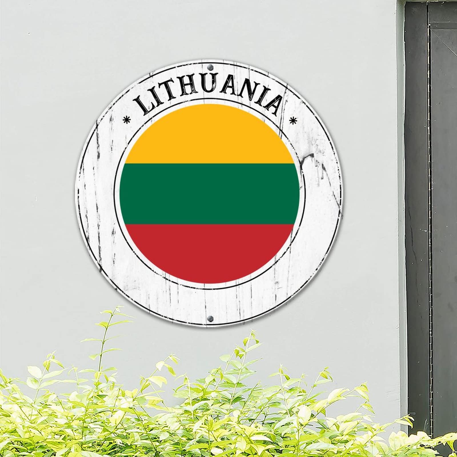 Targa Auto Personalizzata Bandiera Lituania - Metallica, 15x35 Cm, Decorazione Patriottica Per Auto E Moto - Foto 4