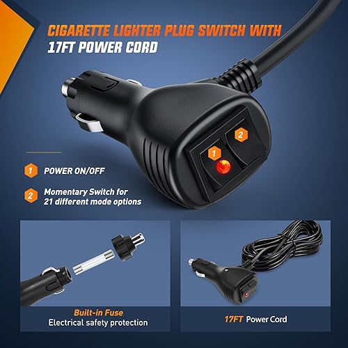 Miniatura 3 de Nilight Luces estroboscópicas de techo de 29.5 pulgadas, 56 LED, luz de peligro, advertencia de seguridad de emergencia, barra de luz intermitente,