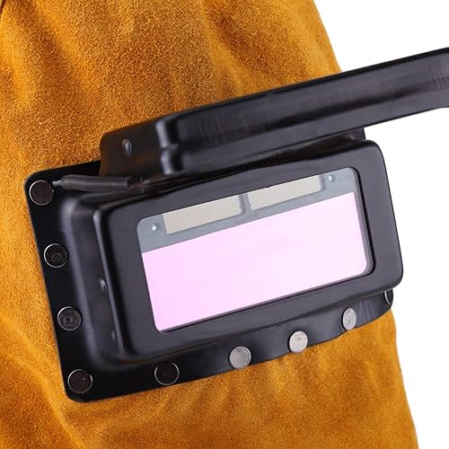 Miniatura 6 de Máscara de casco de soldadura con lente de filtro de oscurecimiento automático, casco de cuero del soldador de la máscara