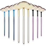 9 Pieces Facial Fan Mask Brushes, Soft Facial Applicator Brushes Tools for Peel Glycolic Makeup for Mud Cream(Blue, Purple, Champagne)