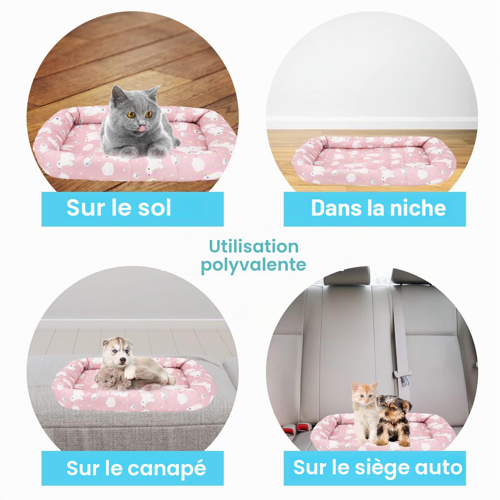 Gukasxi Tapis Rafraichissant Lit pour Chat Petit Chien, Tapis de Glace Auto-refroidissant Non Toxique Résistant pour Animaux de Compagnie, Chat, Hamster, Chinchilla, Cochon d'Inde