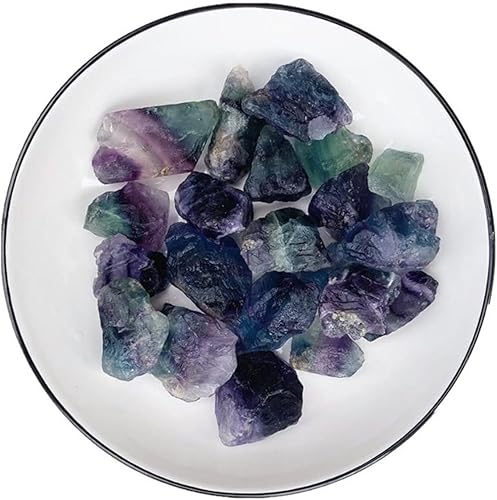 Miniatura 2 de Piedra de cristal crudo de fluorita, piedras preciosas naturales de cuarzo mineral de cristal para decoración moderna del hogar, 0.787-1.575in,