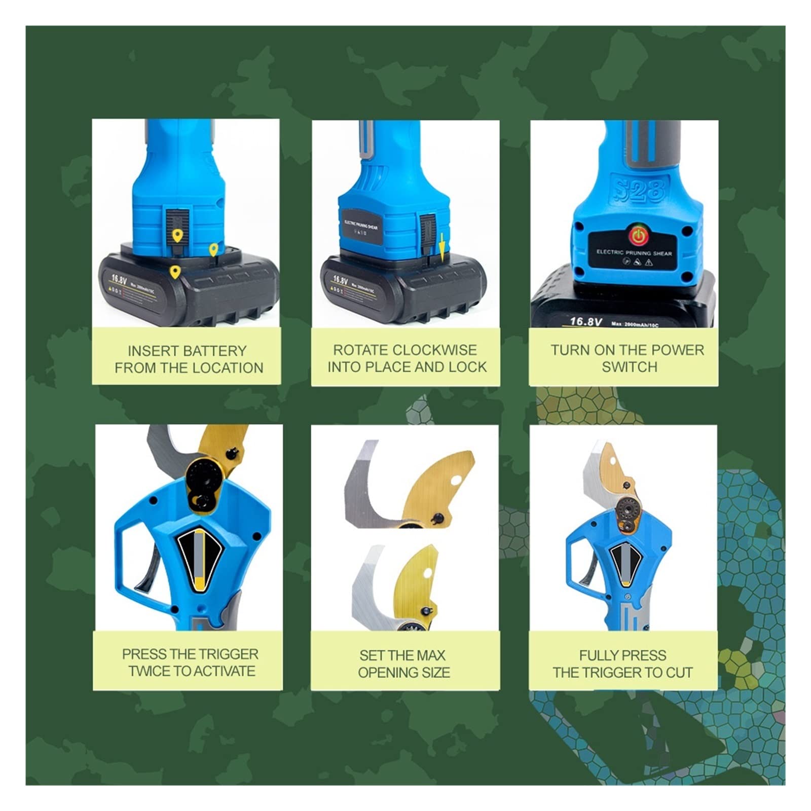 Sekatory Elektryczne Elektryczny sekator bezszczotkowy elektryczny ogrodowy do drzew owocowych gałęzie Bonsai akumulatorowy(Shears(Box))