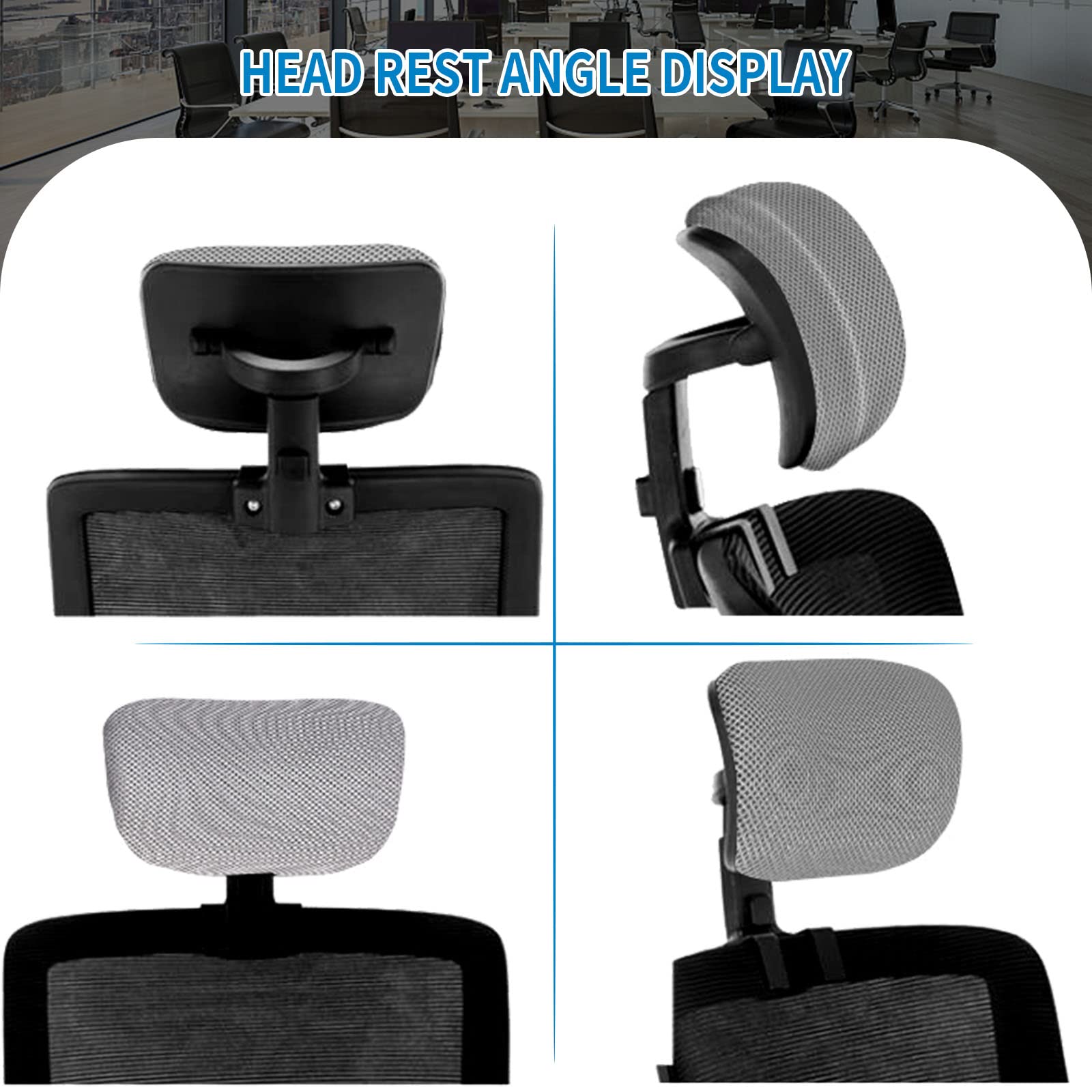 BESTYASH Appui-tête Pour Chaise De Bureau Réglable Hauteur