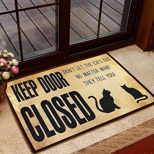 Miniatura 4 de Tapete para puerta de entrada interior cuando visitas mi casa, por favor, recuerda gato negro, tapete de bienvenida, divertido tapete de baño,