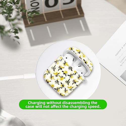 Miniatura 5 de Compatible con funda para Airpod 1 y 2, carcasa protectora rígida con llavero, funda de diseño elegante para AirPod, ideal para mujeres, compatible