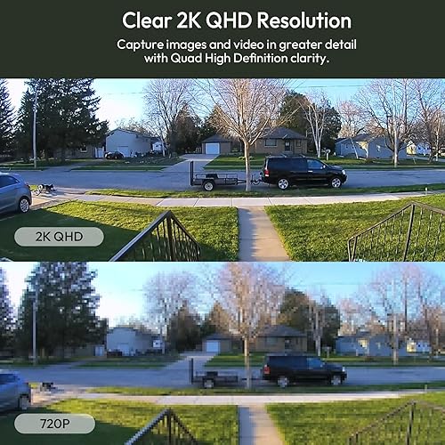 Miniatura 8 de ELECCTV Cámara solar 2K inalámbrica para exteriores, cámaras WiFi de 2.45 Ghz para seguridad del hogar, visión amplia de 130, visión nocturna a