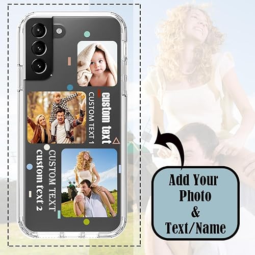 Vista 3 de Funda transparente 3 en 1 diseñada para teléfono Galaxy S21, Plus/Ultra/FE 5G Samsung, capas protectoras híbridas [protector de pantalla] Borrar 05