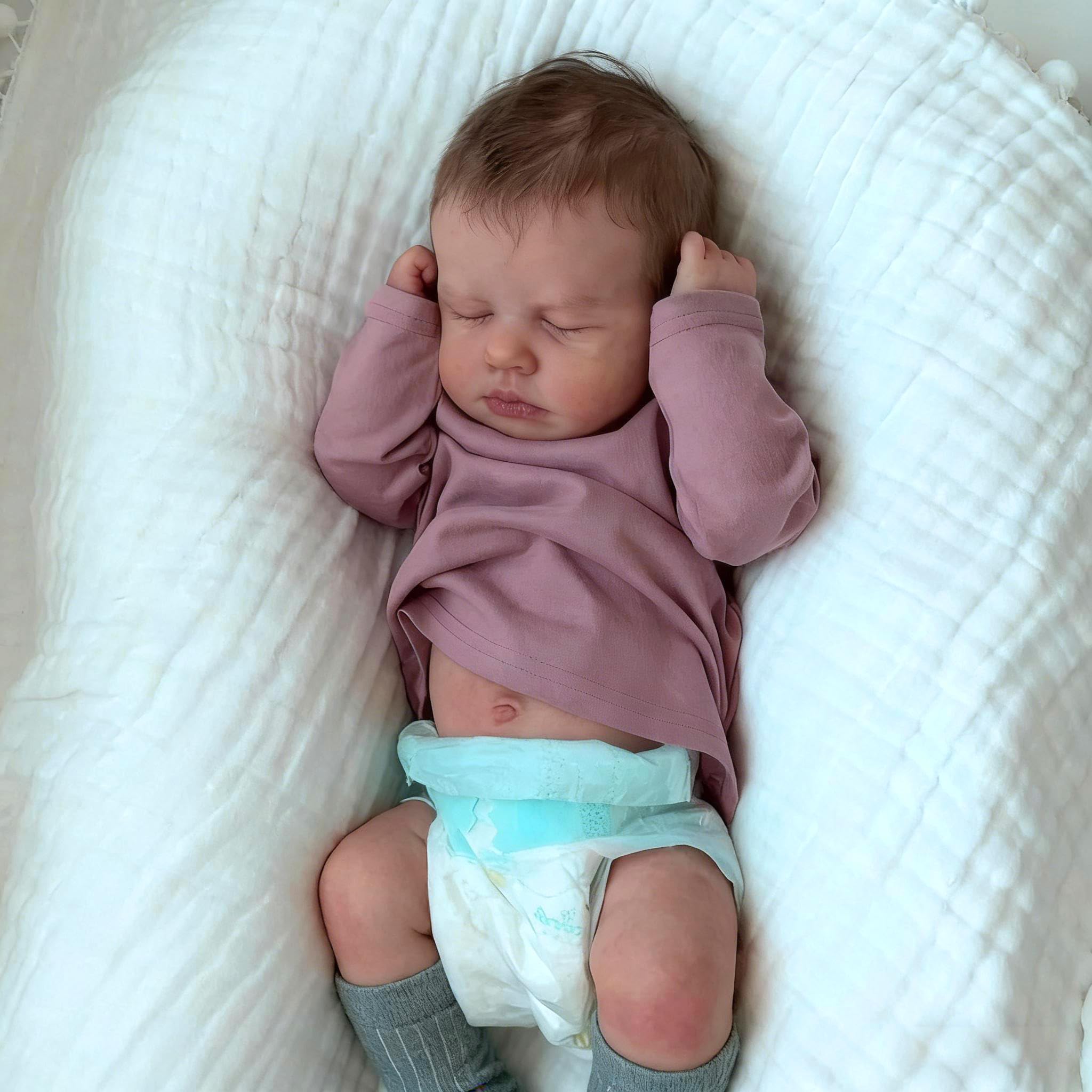Anano Reborn Baby Lebensecht 50CM Reborn Baby Junge Puppen Wie Echt, Reborns Puppen Lebensecht Babypuppe Wie Echt Junge Mit Haaren