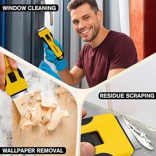 Miniatura 4 de Cuchillas de afeitar de un solo filo, paquete de 50 cuchillas de afeitar de acero de alto carbono para raspador, cuchillas afiladas para quitar