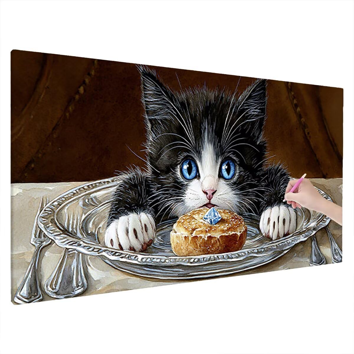 Diamond Painting Erwachsene Groß XXL 60x160cm, Diamond Painting Katze -1060