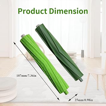 Dual Multi-Surface Rubber Roller Brushes Replacement Parts Compatible with Irobot Roomba I E & J Series I1+ I7 I3+ I4+ I6+ I7+ I8+ J5 J5+ j6 J6+ J7 J7+ J8 J8+ J9+ E5 E6 Vacuum Accessories